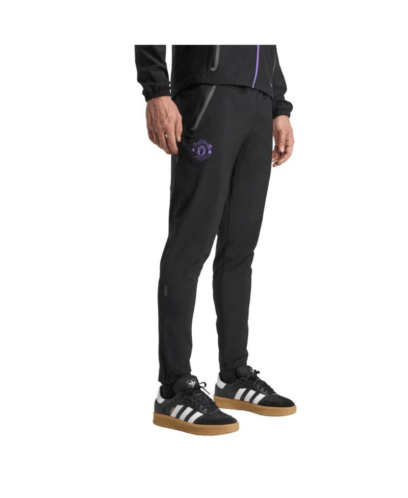 Men's Black Manchester United 2025/26 Tiro Vis Tech AEROREADY Travel Pants