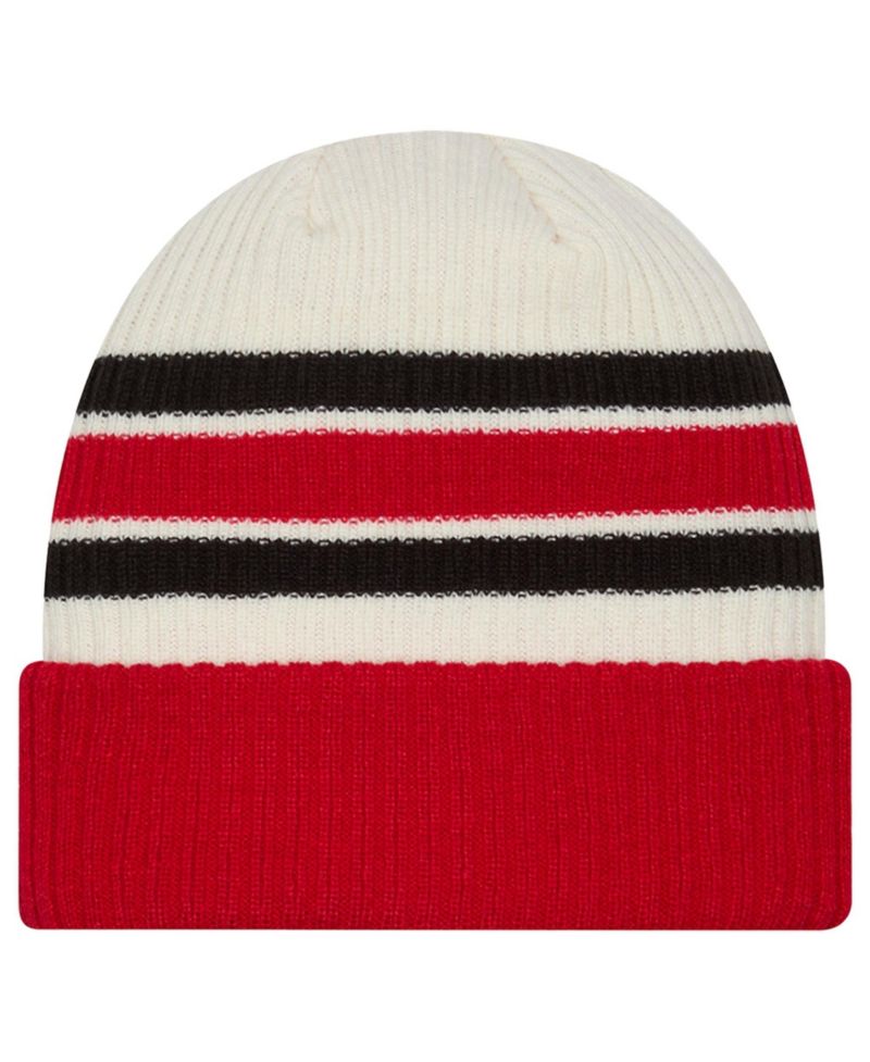 Men's Cream/Red Carolina Hurricanes Vintage Cuffed Knit Hat