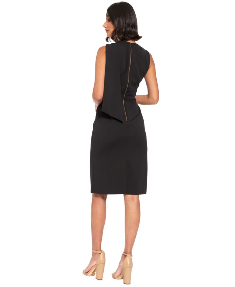 Petite Midi Asymmetrical-Neckline Dress