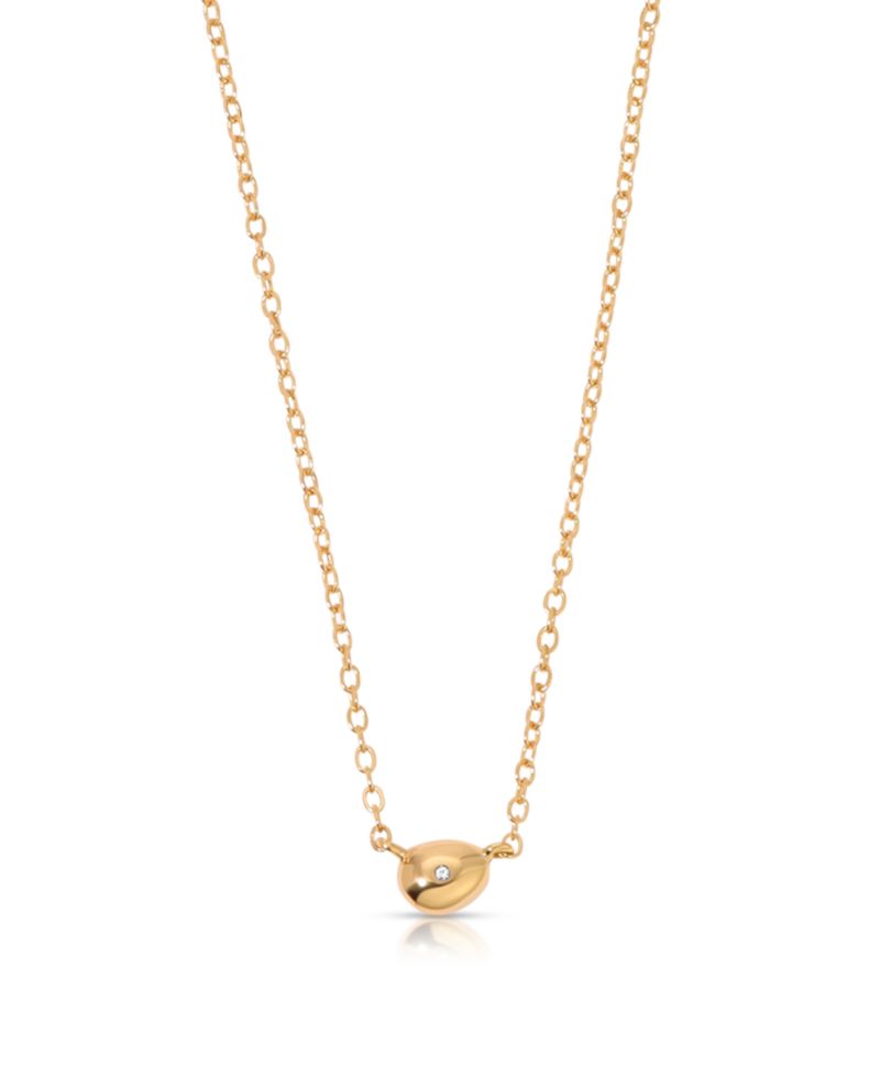 Polished Dainty Pebble Pendant Necklace