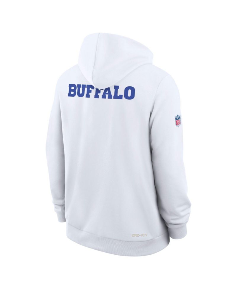 Men's White Buffalo Bills 2025 NFL Rivalries Sideline Dri-Fit Hoodie
