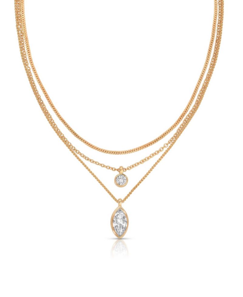 Triple Drop Layered Necklace