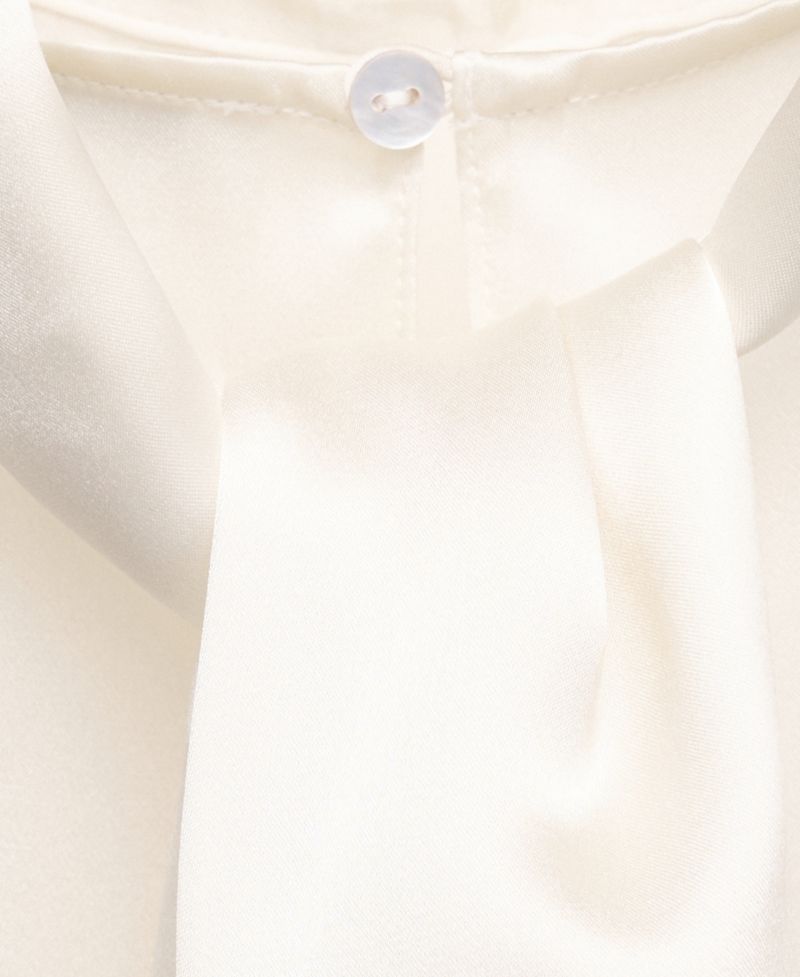 Women's Selection High-Neck Short-Sleeve Silk Blouse