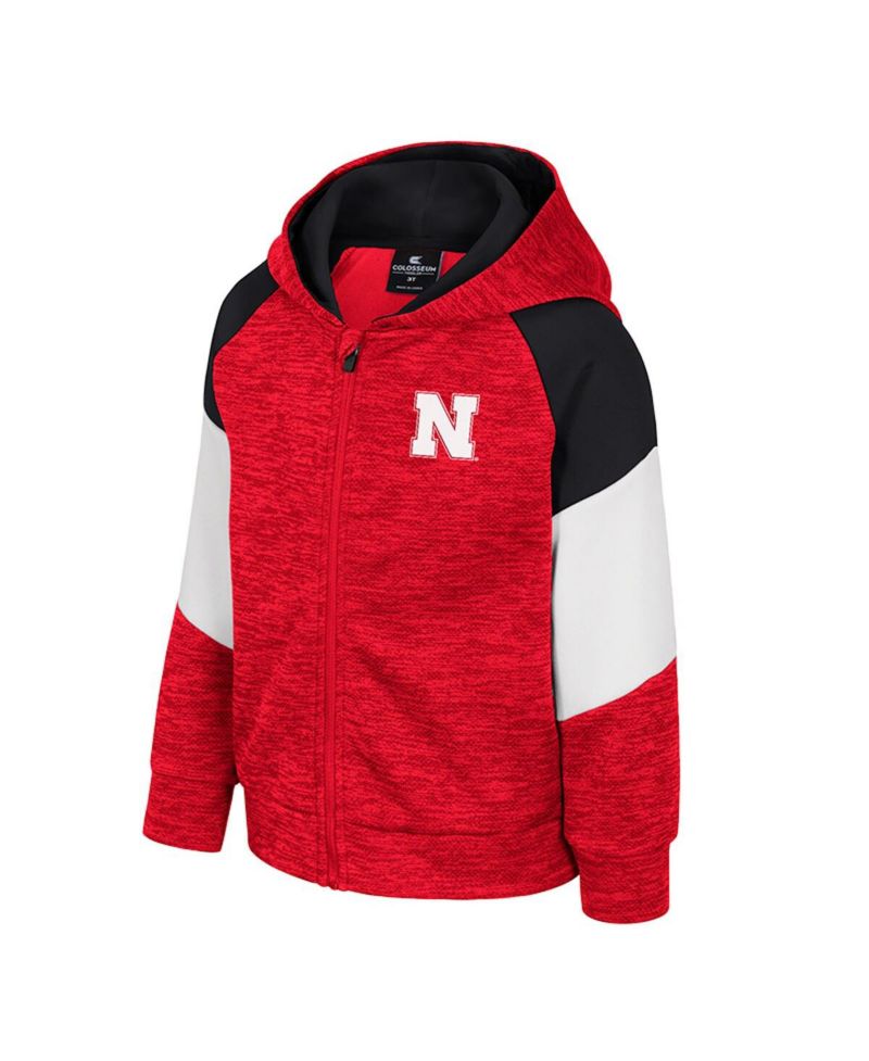 Toddler Scarlet Nebraska Huskers Spirit Hollow Full-Zip Hoodie