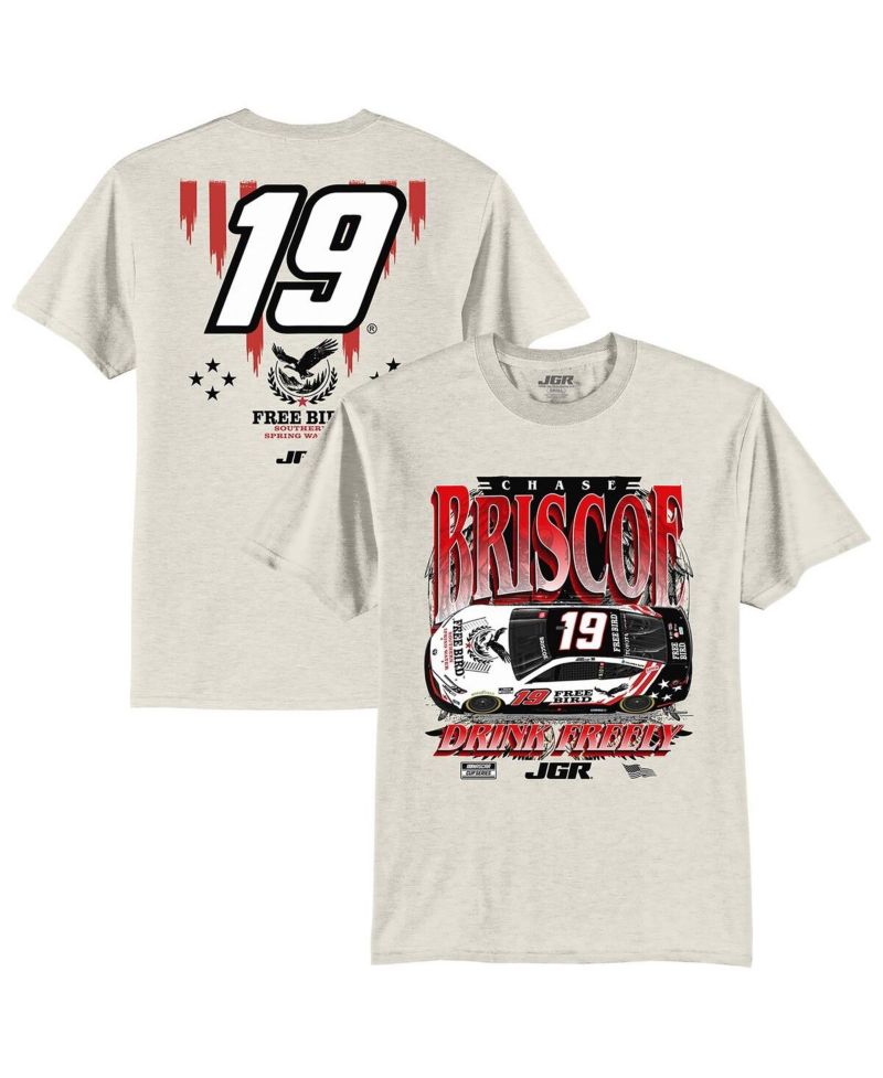 Men's Oatmeal Chase Briscoe 19 Free Bird Southern Spring Water Car T-Shirt