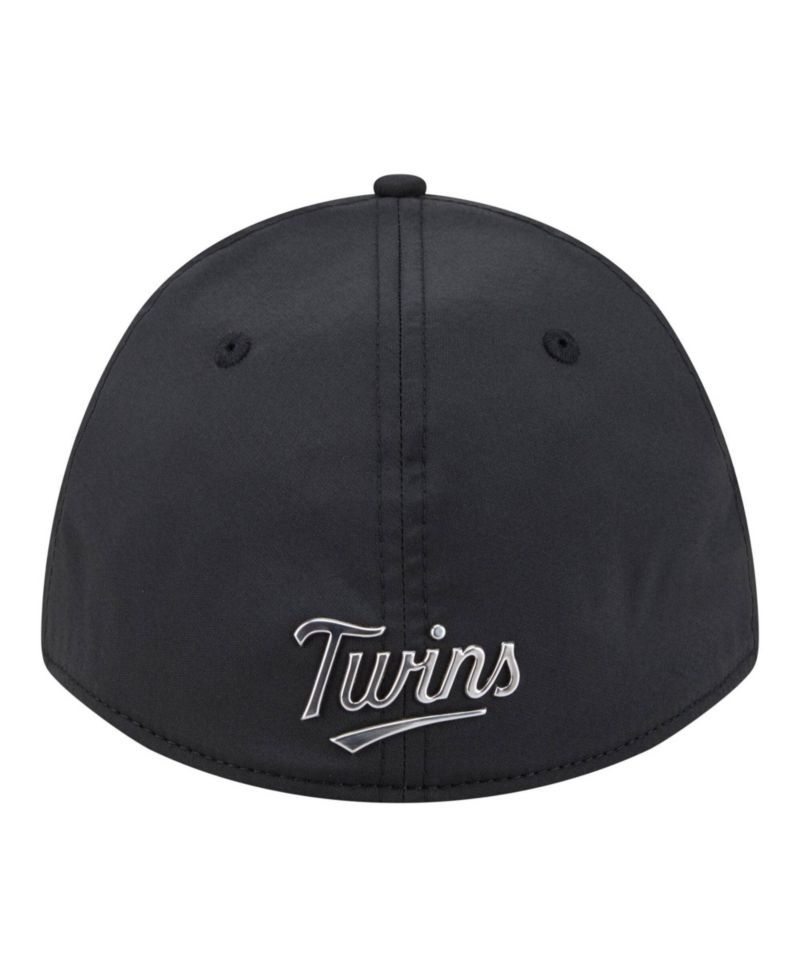 Men's Black Minnesota Twins Metallic 39THIRTY M-Crown Flex Hat
