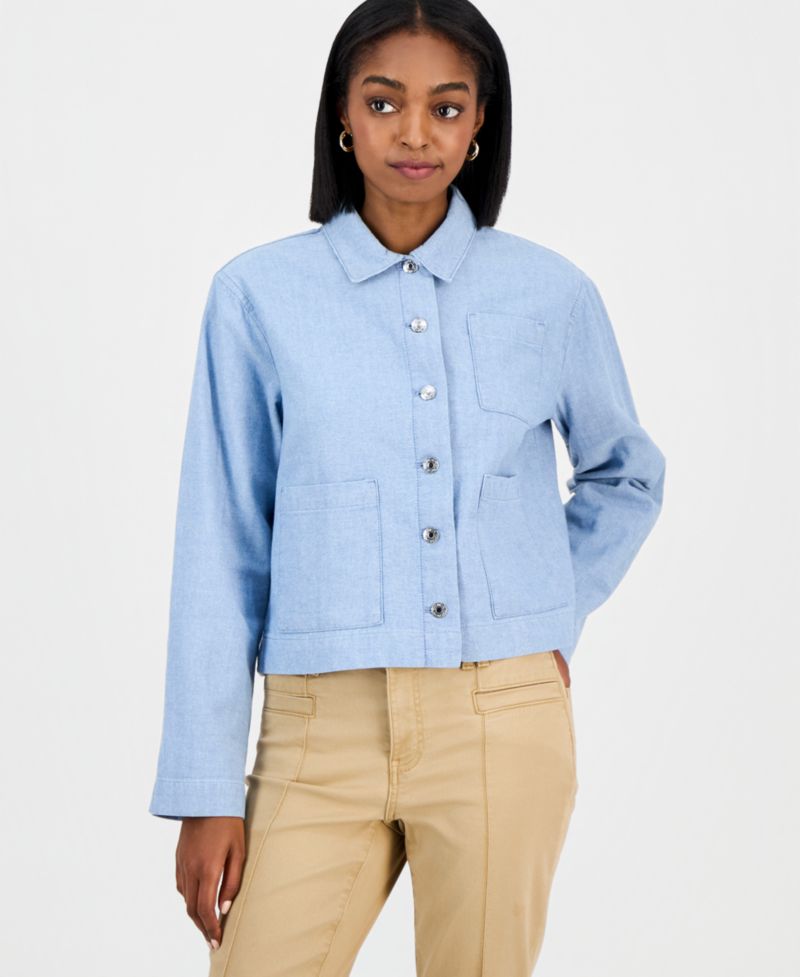 Nautica Women's Cotton Denim Barn Jacket