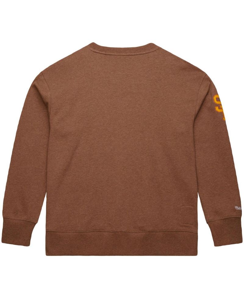 Men's Tony Gwynn Brown San Diego Padres Legends Collection Vintage Logo Name & Number Fleece Pullover Sweatshirt