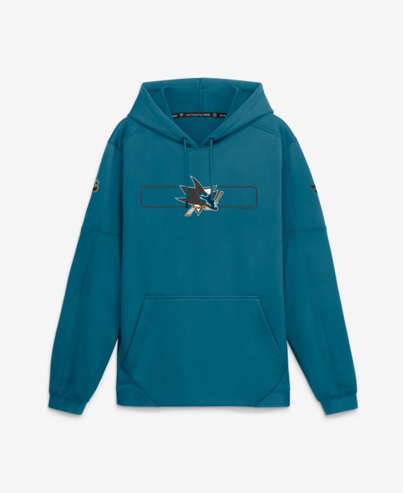 Men's Teal San Jose Sharks Authentic Pro Rink Fleece Pullover Hoodie