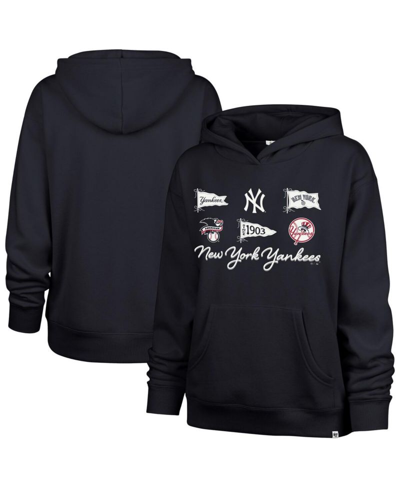 Women's Navy New York Yankees Bow Banners Naomi Hoodie
