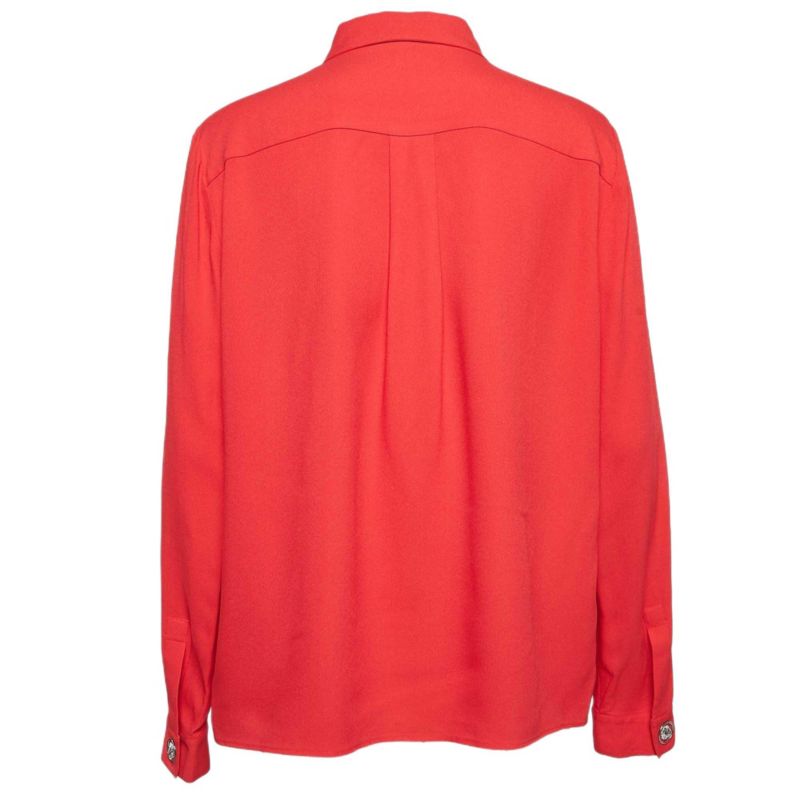 Women's Pre-Owned Versus Versace Red Crepe Button Front Shirt