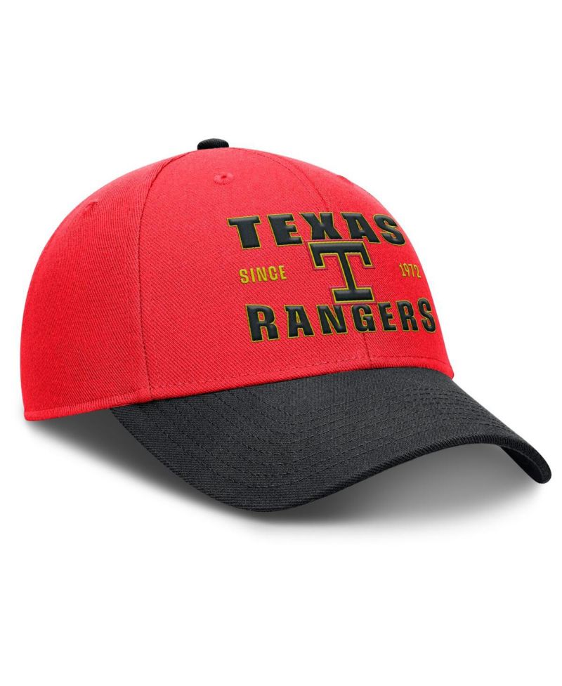 Men's Crimson/Black Texas Rangers Neon 90s Rise Adjustable Hat