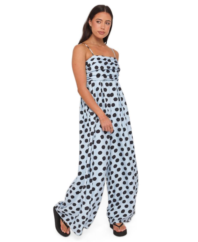 Women's Pricilla Square-Neck Sleeveless Wide-Leg Jumpsuit
