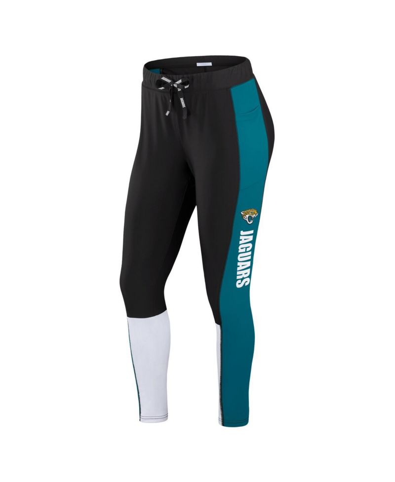 Women's Black/Teal Jacksonville Jaguars Color Block Leggings