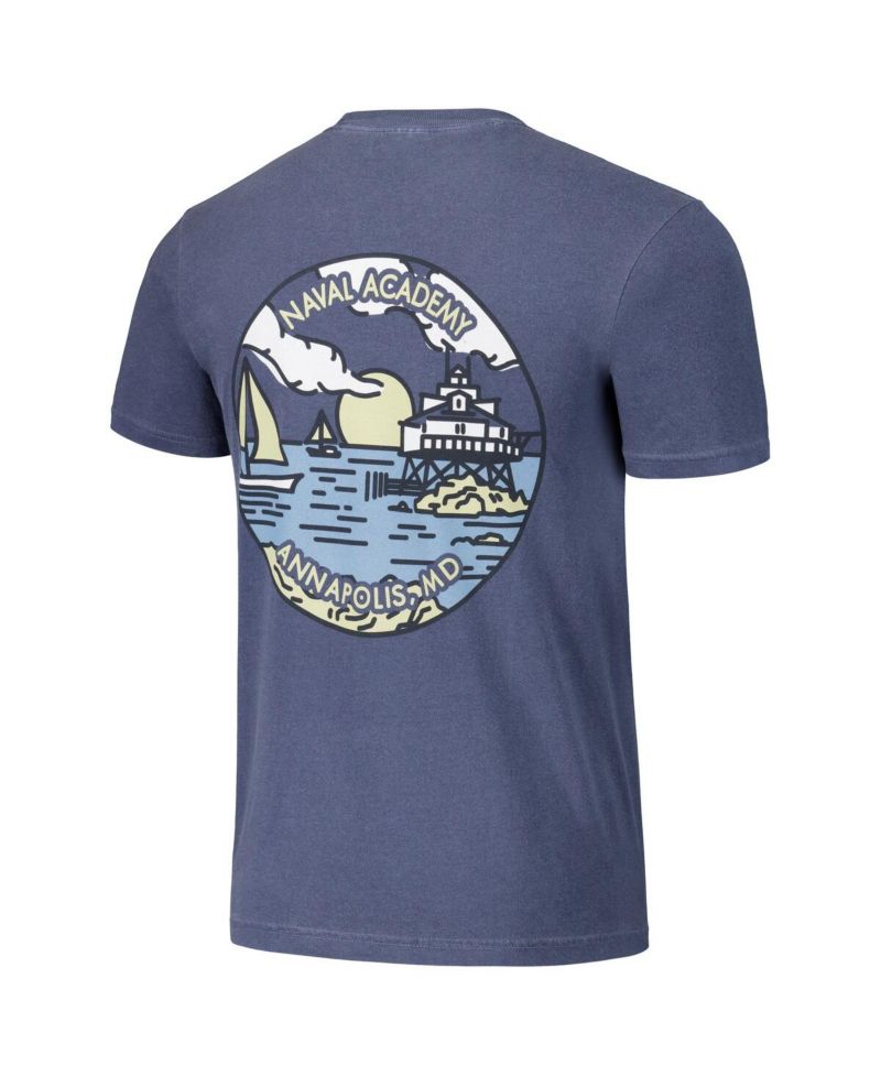 Men's and Women's Navy Midshipmen Scenic Comfort Colors T-Shirt