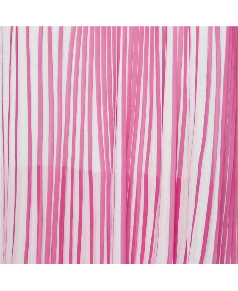 Women's Pink/red Pleated Crepe Sleeveless Dress