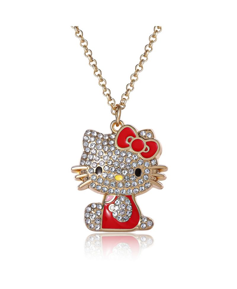 Sanrio Crystal Pendant Necklace - -Tone with Colorful Enamel Accents