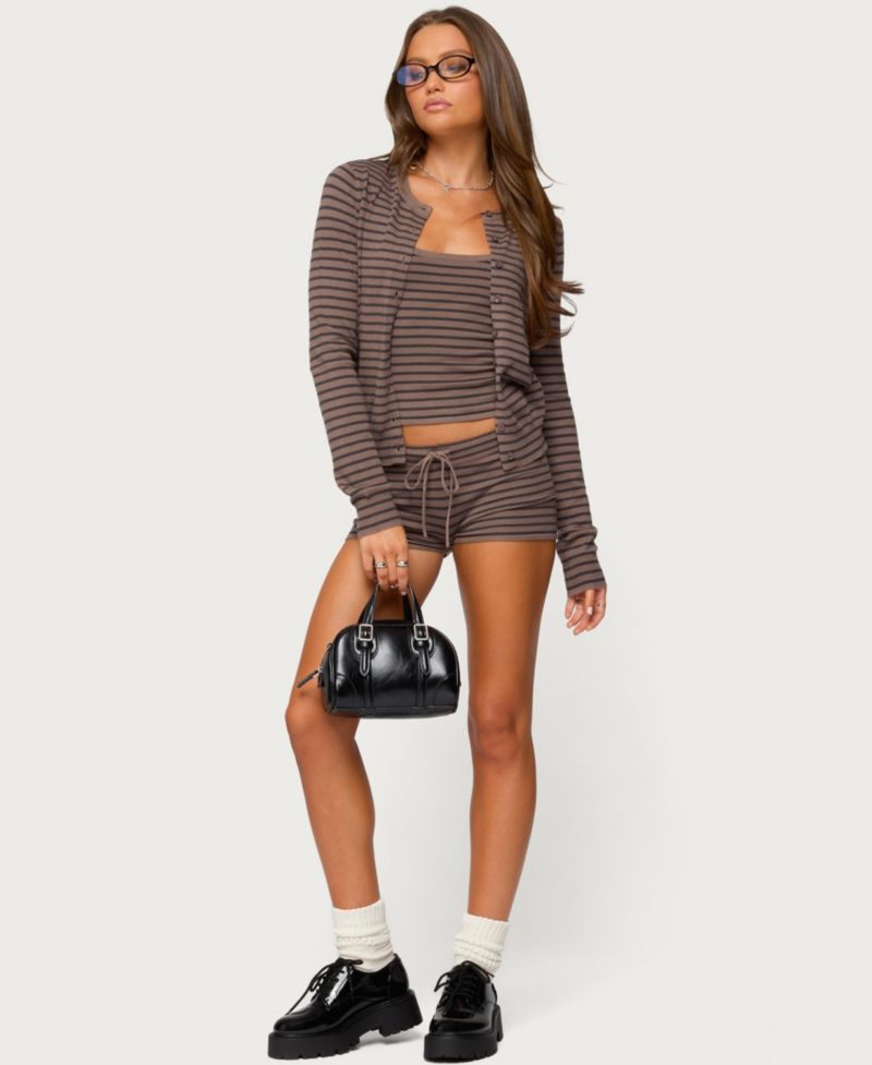 Women's Lillian Striped Button Up Knit Cardigan