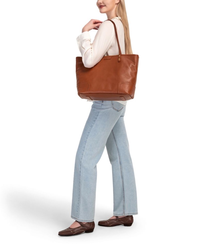 Camellia Large Reversible Leather Tote Handbag