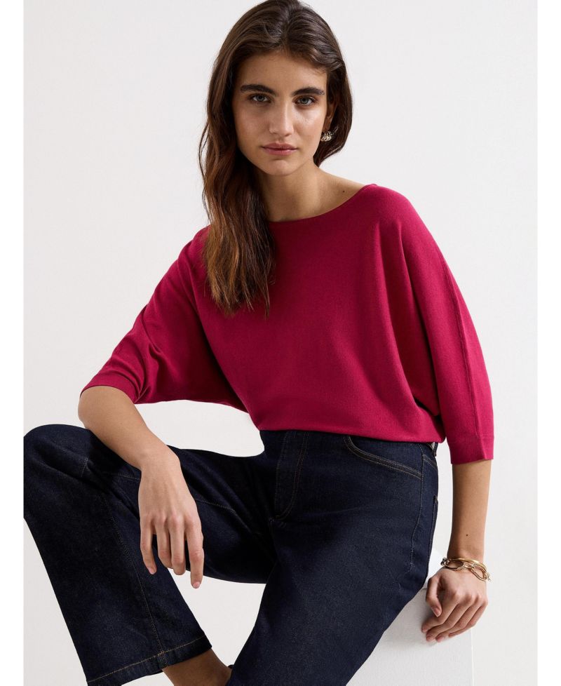 Women's Cristine Boat Neck Draped Knit Jumper