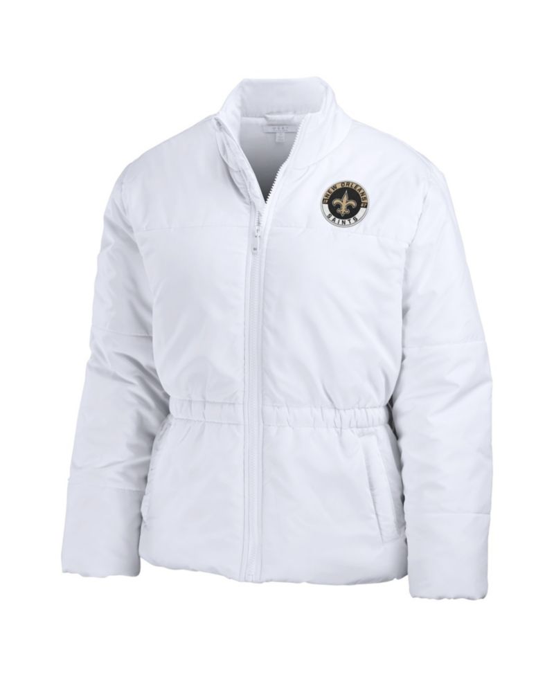 Women's White New Orleans Saints Packaway Full-Zip Puffer Jacket