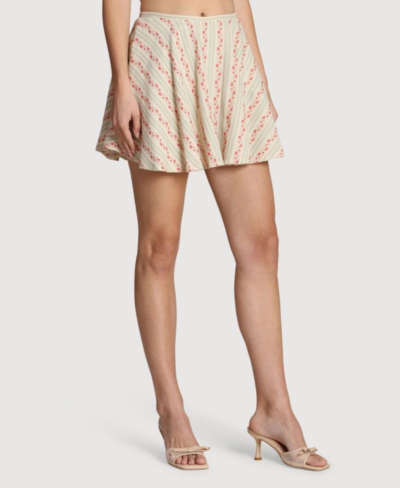 Women's Striped Low-Rise Mini Skirt