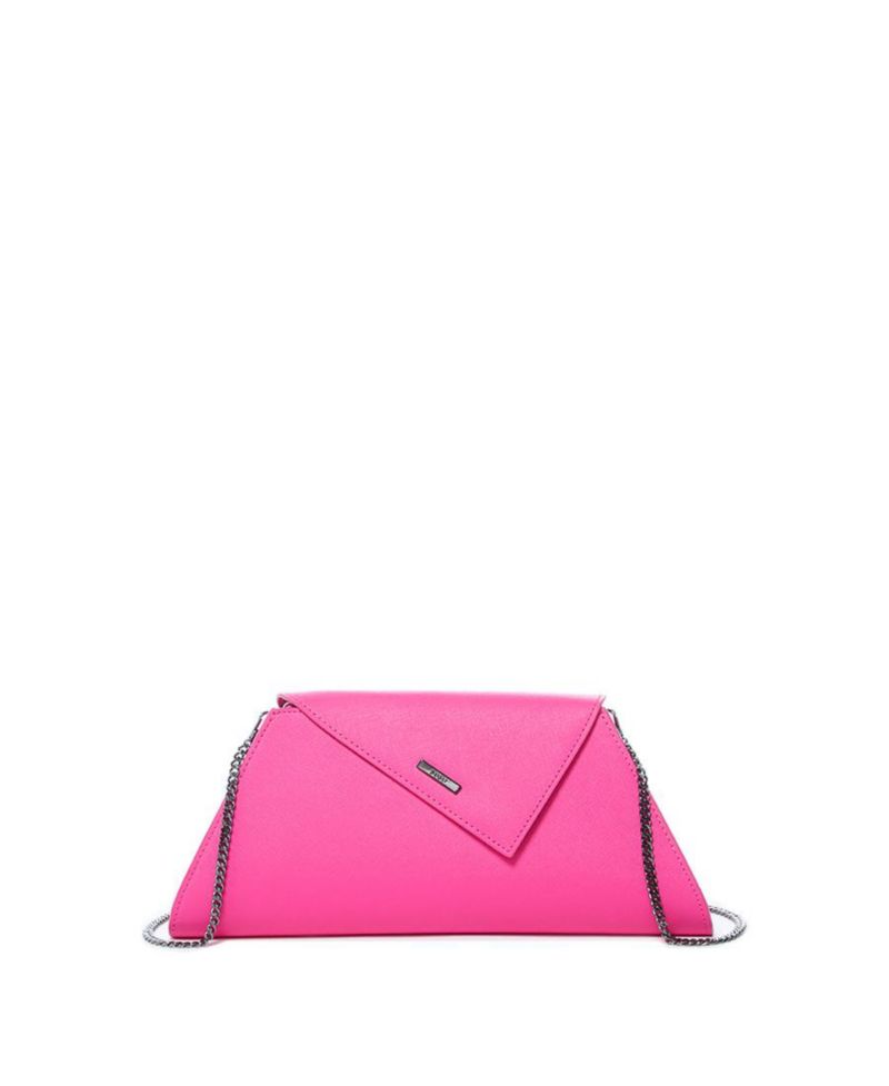 Hot Pink Purse Leather Clutch Bag Crossbody Evening Purse Unique Women's Handbag