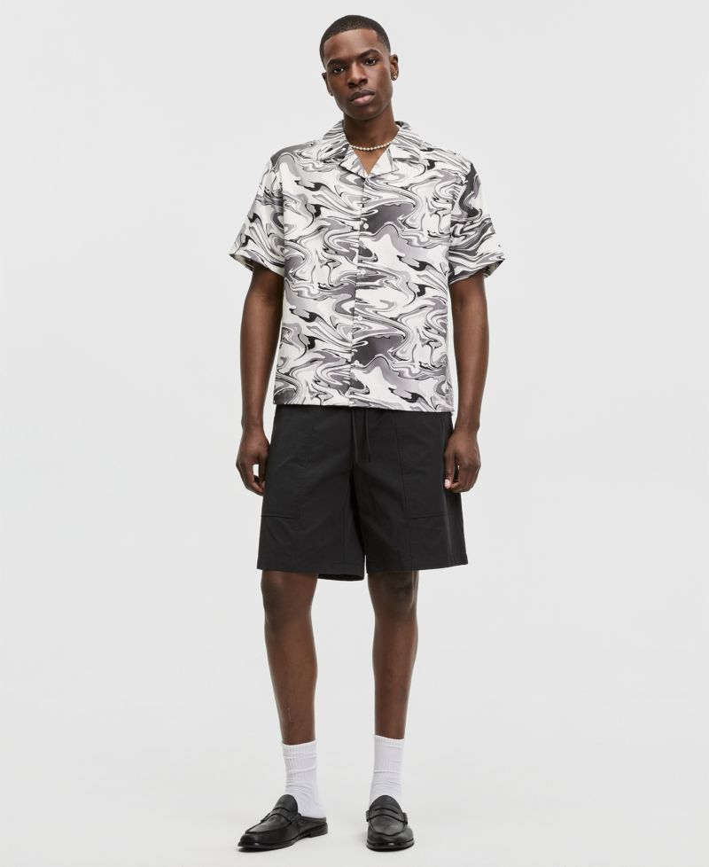 Men's Relaxed-Fit Water Camo Short-Sleeve Shirt