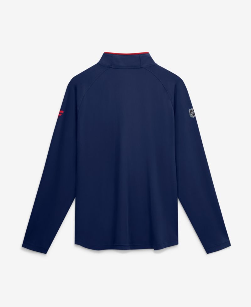 Men's Navy New York Rangers Authentic Pro Rink Raglan Lightweight Quarter-Zip Pullover