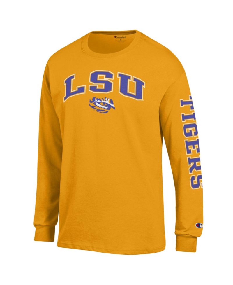 Men's Purple LSU Tigers Arch Over Logo 2-Hit Long Sleeve T-Shirt