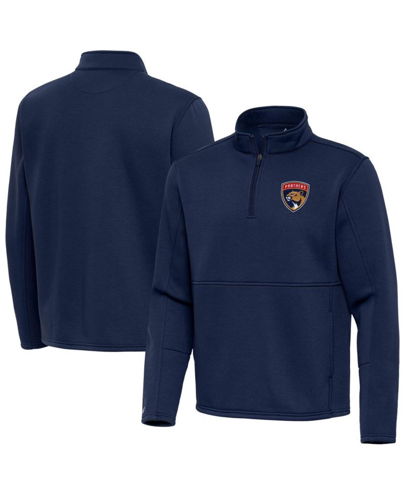 Men's Navy Florida Panthers Twist Quarter-Zip Pullover Jacket