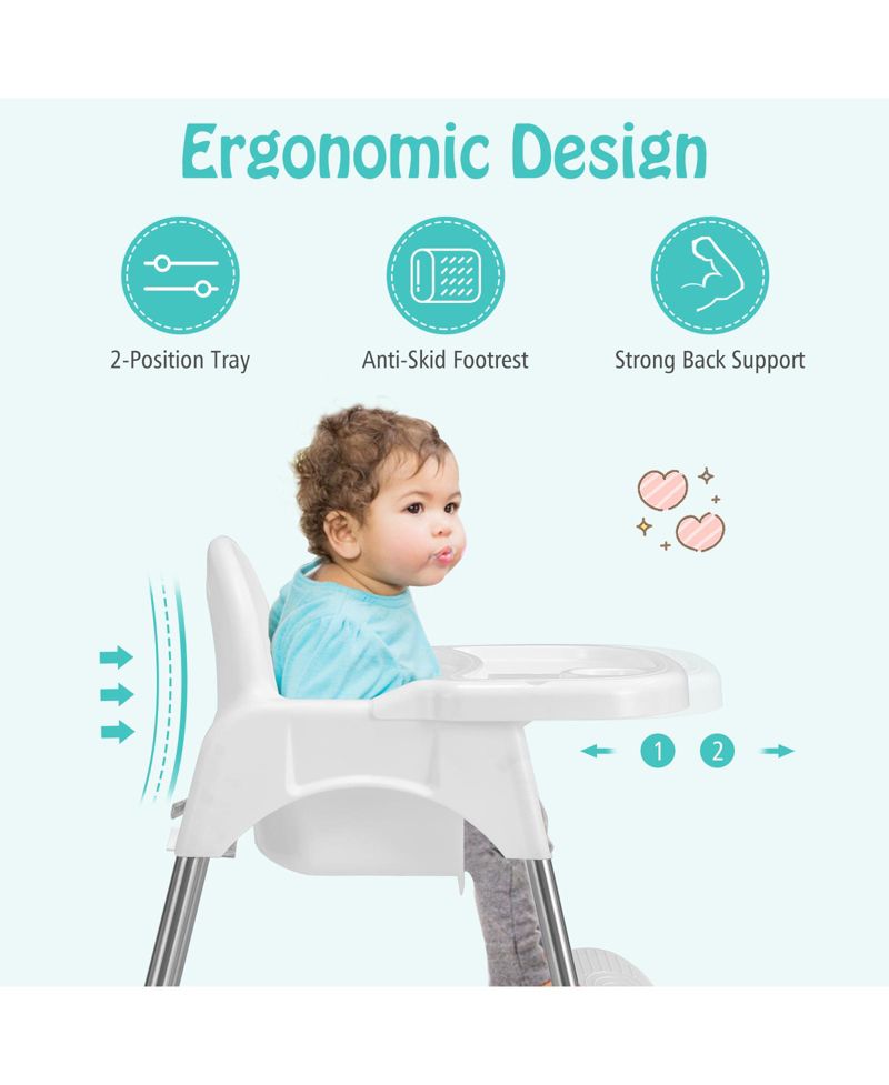 4-in-1 Convertible Baby High Chair with Removable Tray
