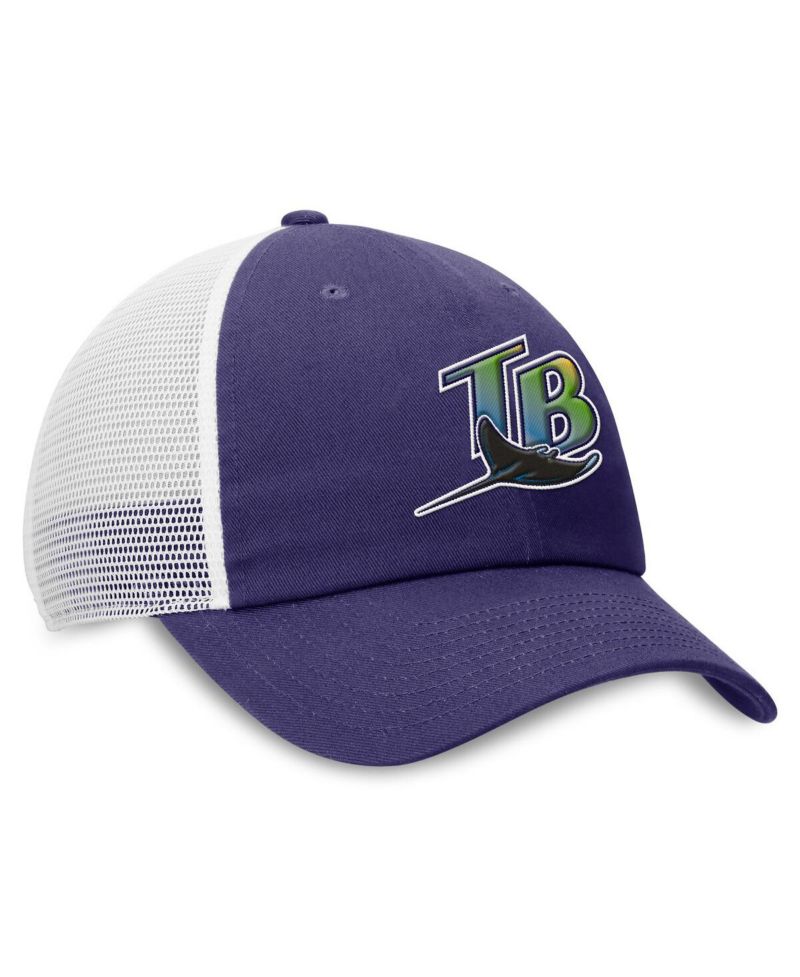 Men's Purple/White Tampa Bay Rays Rise Adjustable Trucker Hat