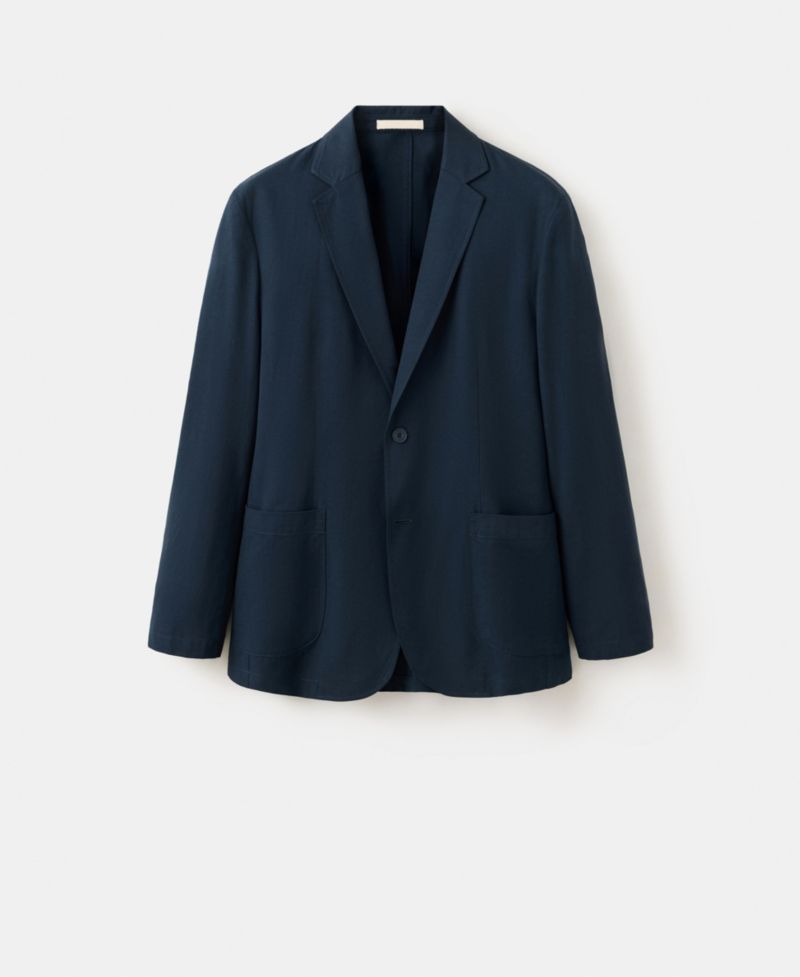 Men's Slim-Fit Linen-Lyocell Blend Suit Blazer