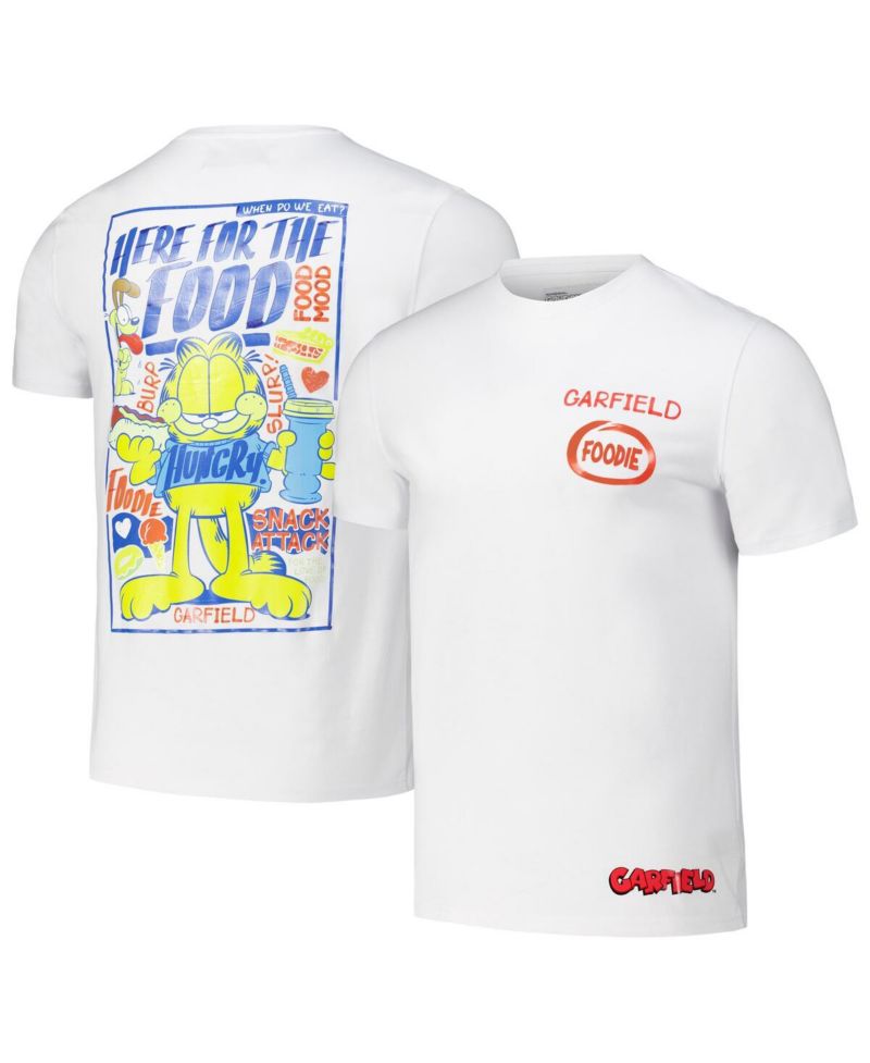 Men's White Garfield Foodie Regular Fit T-Shirt