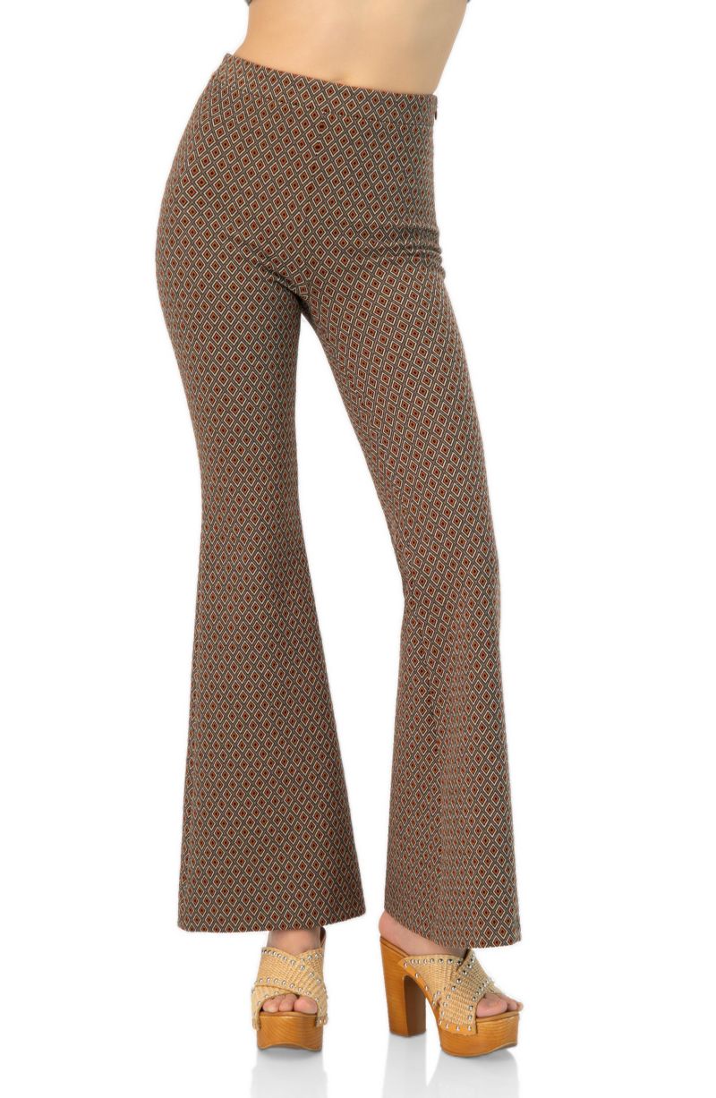 Women's Geometric Jacquard Flared Pants