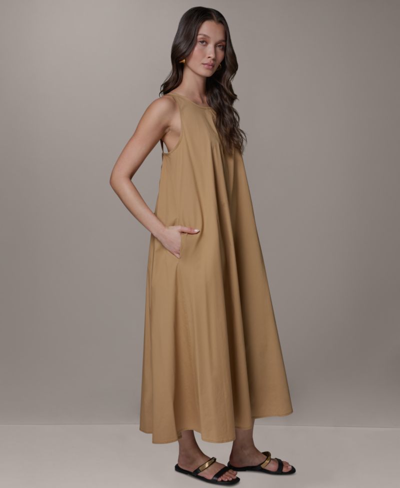 Women's Sleeveless Halter Tie Back Maxi Dress