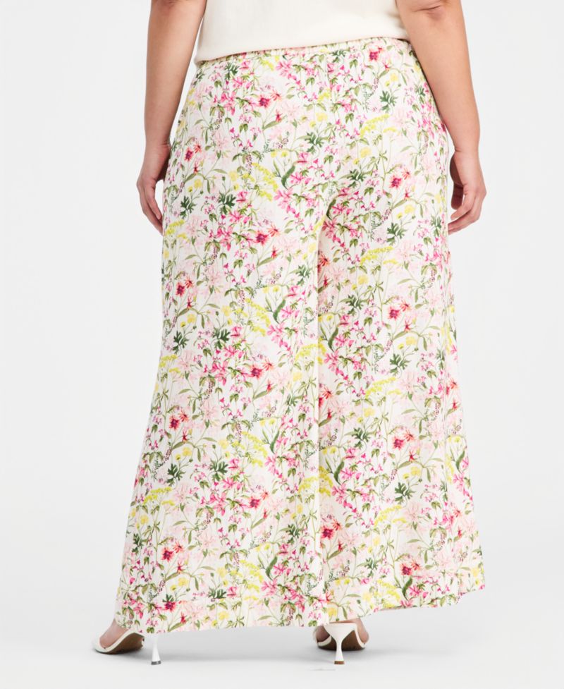 Plus Size Wide-Leg Elastic Waist Pants