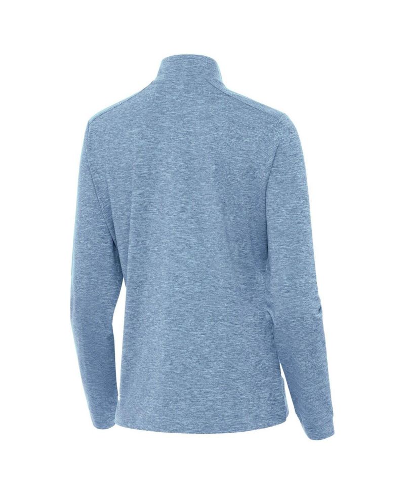 Women's Heather Light Blue Michigan Wolverines Mentor Quarter-Zip