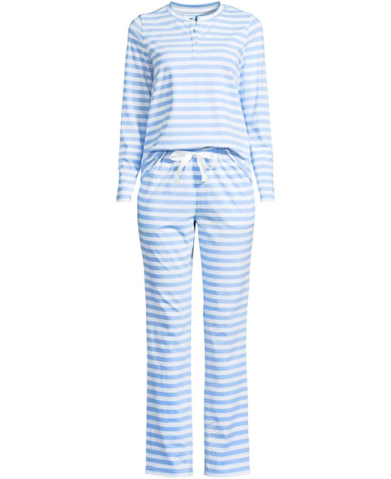 Women's Knit 2 Piece Pajama Set - Long Sleeve Top and Pants