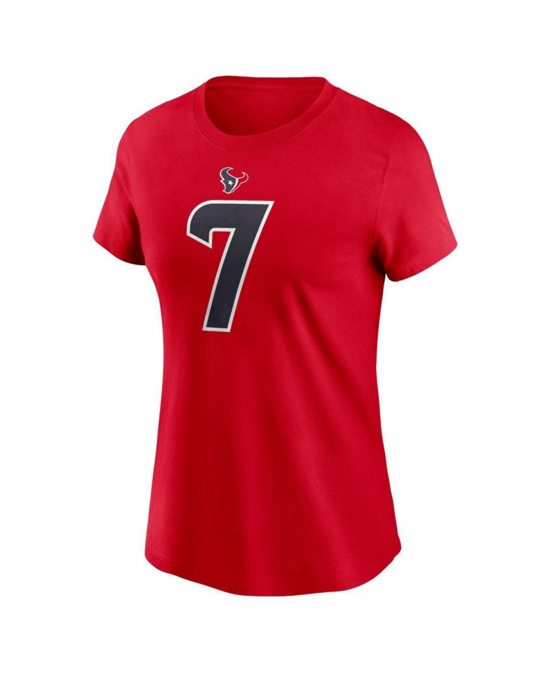 Women's C.J. Stroud Red Houston Texans Player Name & Number T-Shirt