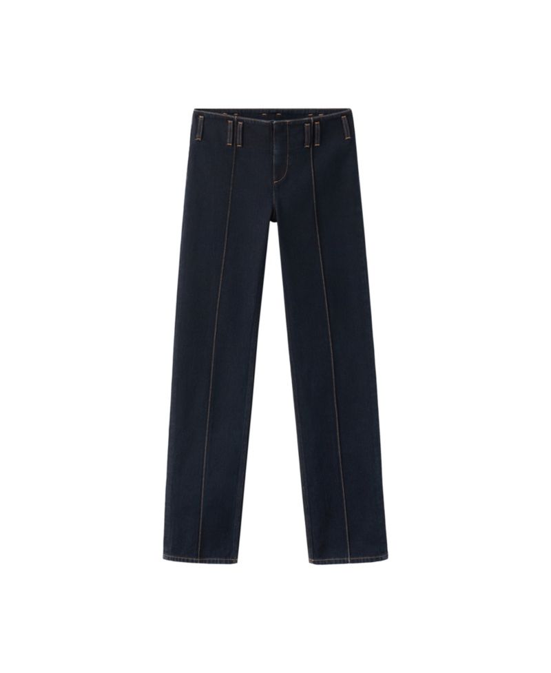 Women's Low-Rise Straight-Leg Contrasting Stitching Jeans