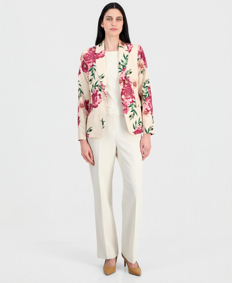Women's Floral One-Button Blazer