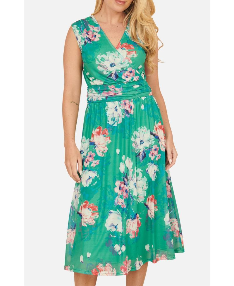 Women's Blossom Print Stretch Mesh Dress