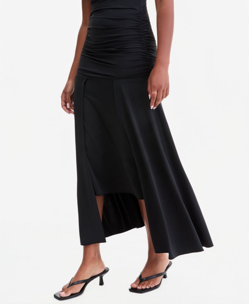 Women's Ruched Cap-Sleeve Midi Dress