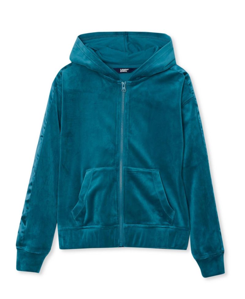 Girls' 4-16 Velour Full-Zip Hoodie