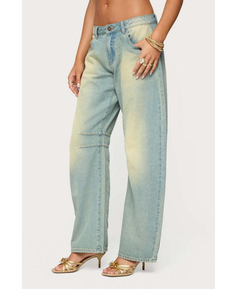 Women's Cayden Low Rise Washed Barrel Jeans