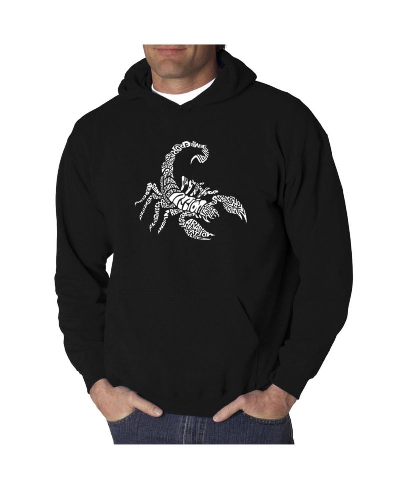 Men's Word Art Hooded Sweatshirt - Types of Scorpions