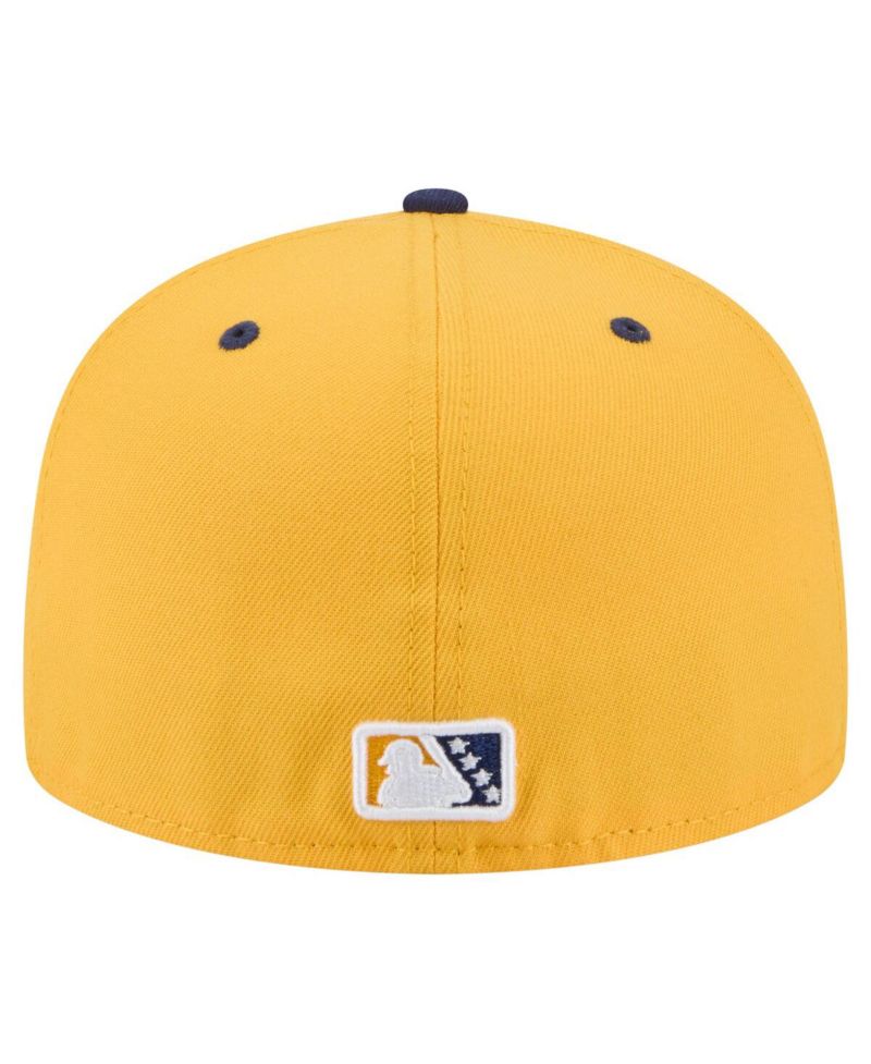Men's Gold/Navy Montgomery Biscuits Authentic Collection 59FIFTY Fitted Hat