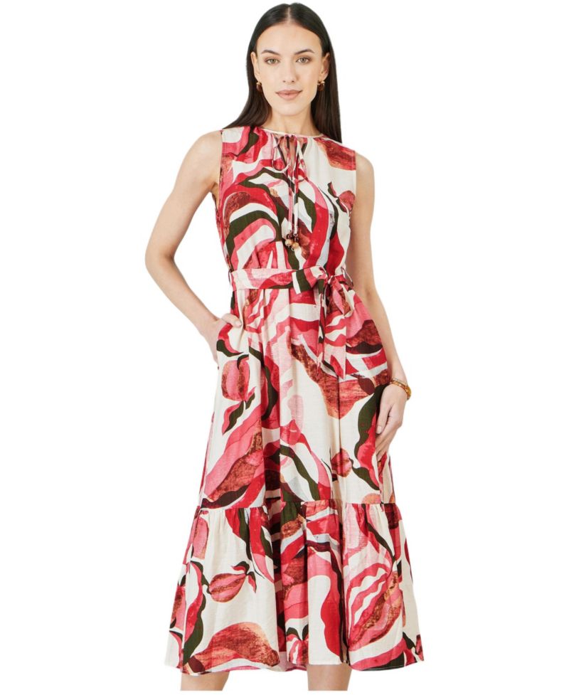Women's Swirl Print Midi Dress
